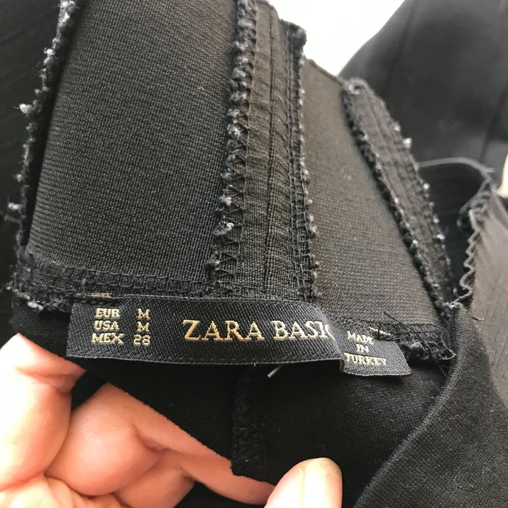 Zara Basic Black Cropped Ponte Pull-On Pants - Si… - image 8